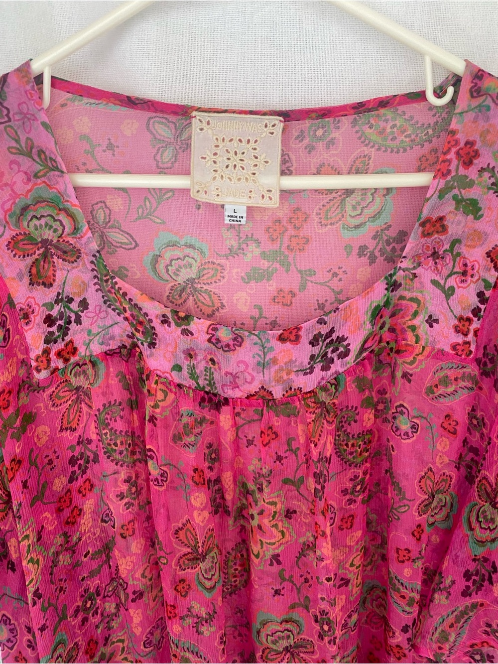 NWT Johnny Was FOXGLOVE SILK MINI DRESS size L - Picture 9 of 11